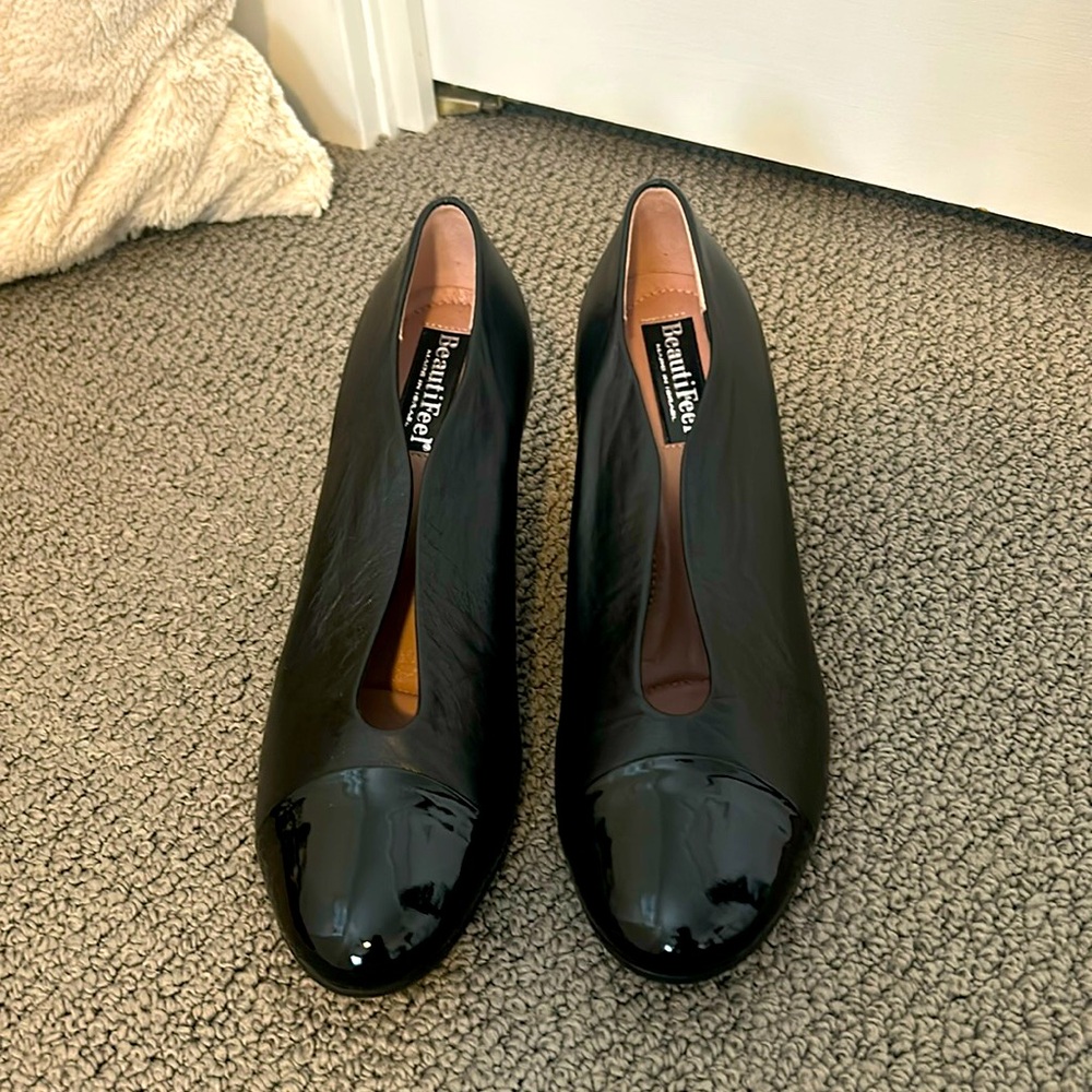 Beautifeel Black leather heels size 39.